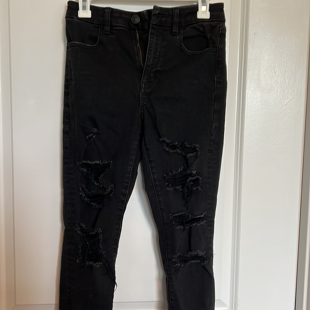 American Eagle black ripped jeans
